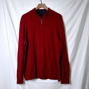 Lachlan Mens Quarter Zip Sweater Red Size XL British Inspired Mock Neck Pullover